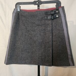 Prana Gray Mini Skirt with Buckle Details